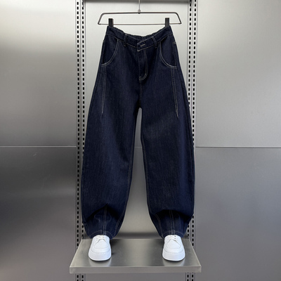 2025冬季新款加绒美式直筒牛仔裤