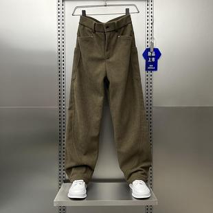 秋冬季 男士 新款 加绒美式 休闲裤 休闲弯刀裤 潮牌轻奢灯芯绒运动卫裤