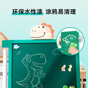 画板 阿可咪哆大头恐龙儿童可擦小黑板家用磁性画架双面画板支架式