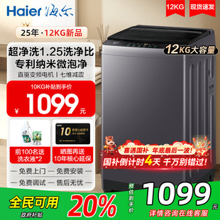 国补20% 海尔波轮洗衣机12公斤大容量家用双动力10KG全自动20E0