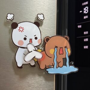 一二布布冰箱贴趣味旋转亚克力磁吸贴创意卡通留言贴装饰2026新款