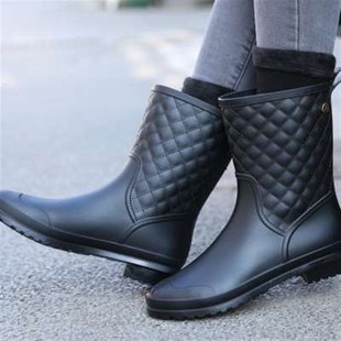 款 雨鞋 女式 新款 水鞋 外穿防滑防水中筒加绒女士雨靴胶鞋 女时尚 套鞋