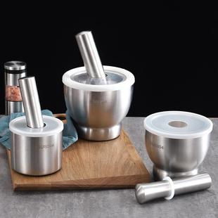 研磨器捣手动蒜泥器擂钵 304不锈钢捣碎器实心捣蒜器家用老式