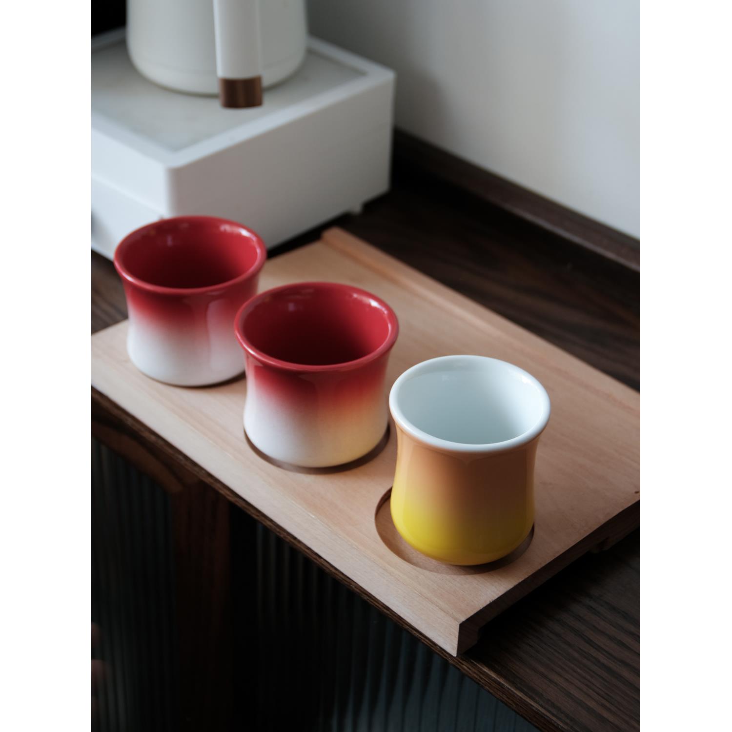 素止 咖啡手工实木托盘咖啡馆出品combo一豆三喝品鉴杯