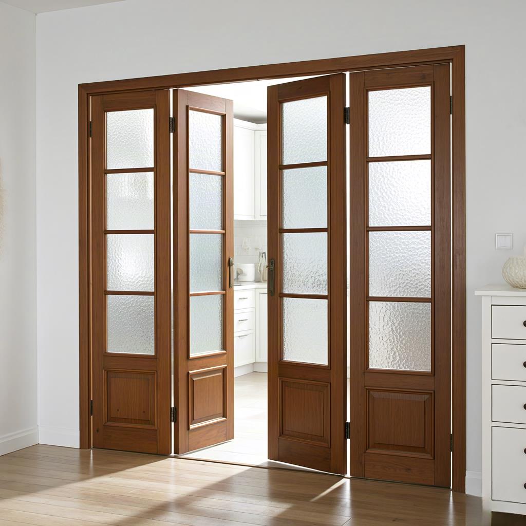 折叠门隔断门实木玻璃推拉厨房卫生间卧室书房阳台酒店无轨折叠门