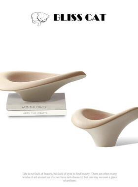 简约现代艺术绿色陶瓷果盘样板间酒店客厅茶几餐桌创意置物盘摆件