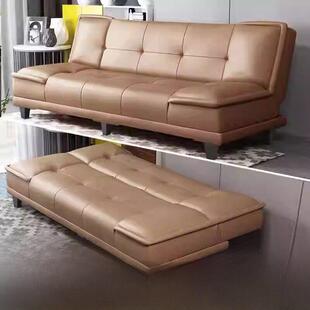 沙发小公寓客厅出租公寓办公室折叠式猫抓皮沙发床两用单人双人或