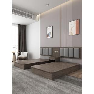 酒店家具标间全套定制客房公寓民宿大床旅馆双人床全季宾馆专用床