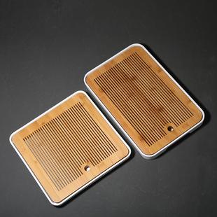 功夫茶具家用茶盘简约竹制茶台 日式 密胺储水小茶海盘迷你干泡台