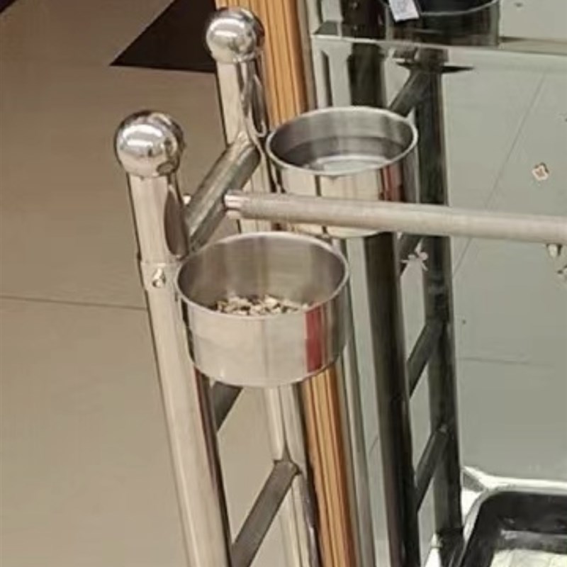 鹦鹉中大型不锈钢站架鸟站架磨砂站杆鸦科落地式大型架子站架配件