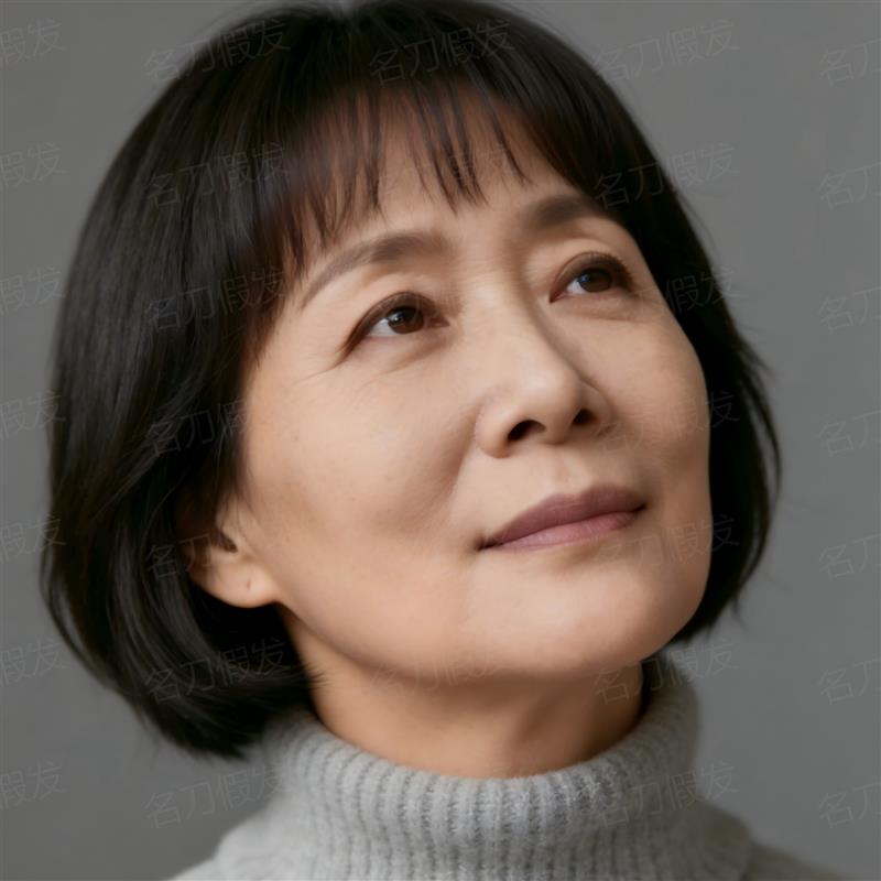 bobo头女短发日常百搭全头套自然款仿真中老年女妈妈款女士假发套