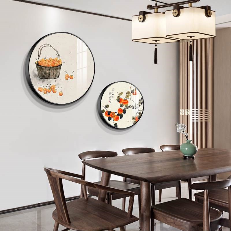 家庭家用餐厅装饰画新中式餐厅墙面装饰饭店墙壁饭厅挂画春耕图图片