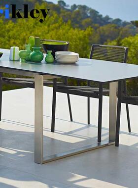 佳事达耐高温抗倍特HPL板户外桌子 咖啡厅餐桌户外白色小方桌