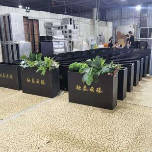 户外铁艺花箱组合不锈钢种植箱花盆室外摆花槽围栏隔断成品花池