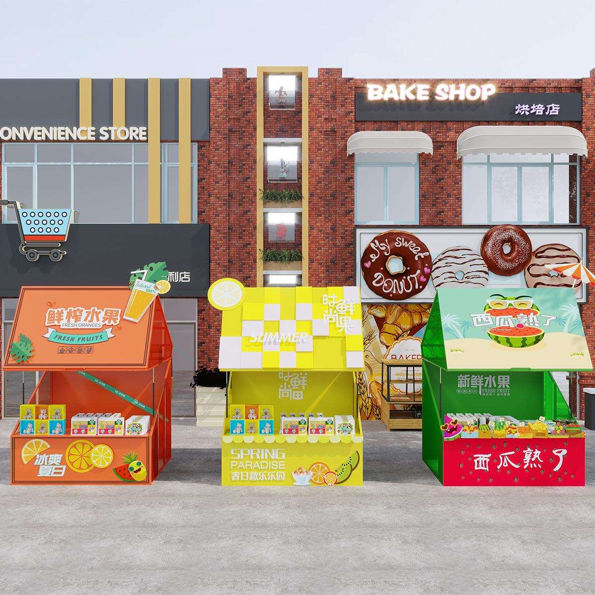 景区饮品摆摊架创意集市售货架商场活动促销架夜市小吃美食摊位架