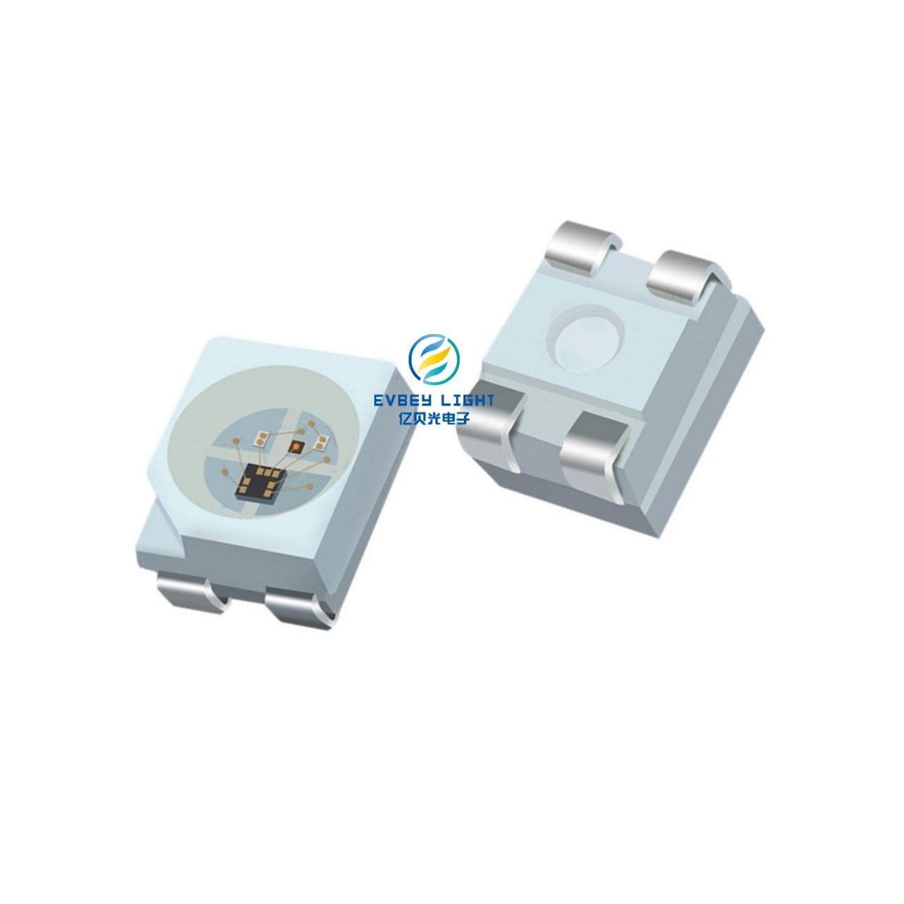 3528内置IC幻彩可编程单点单控led七彩灯珠WS2812B3528全彩拾音灯