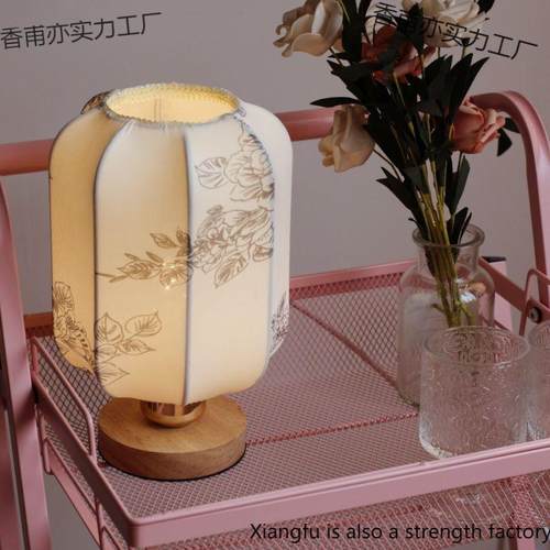 中古风台灯卧室床头灯氛围感高颜值书房轻奢客厅创意长明灯布
