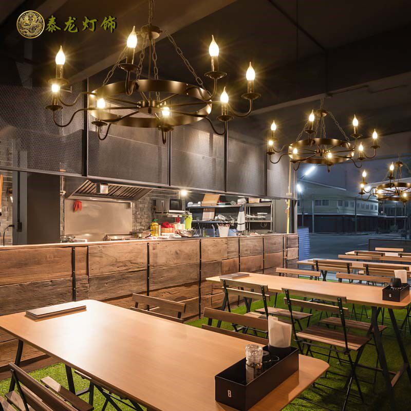 铁艺复古工业风吊灯烧烤店服装店餐馆火锅店大厅创意卡座包间吊灯
