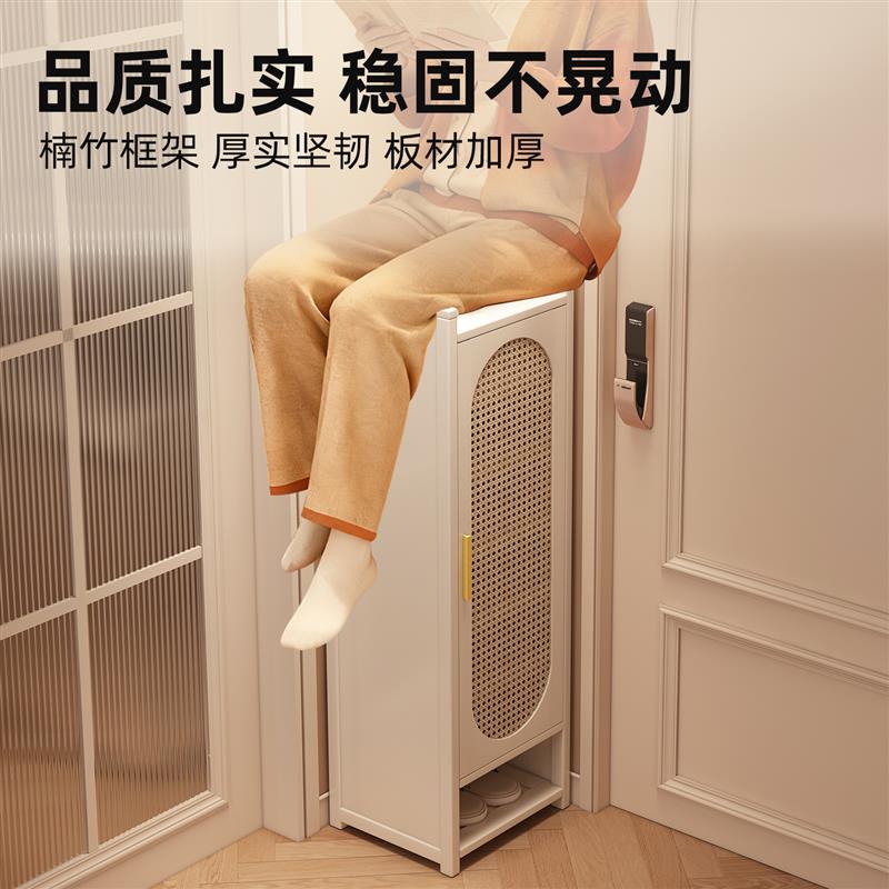 折叠鞋架子入户门小窄门口多层家用置物架免安装角落简易带门鞋柜