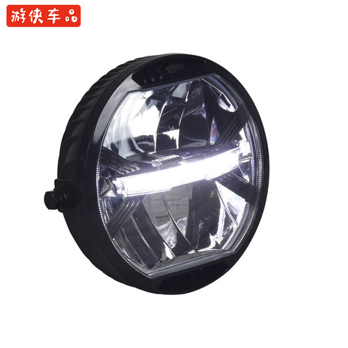 CR150无极300AC幼狮复古机车改装LED前大灯前照灯日行灯车头灯