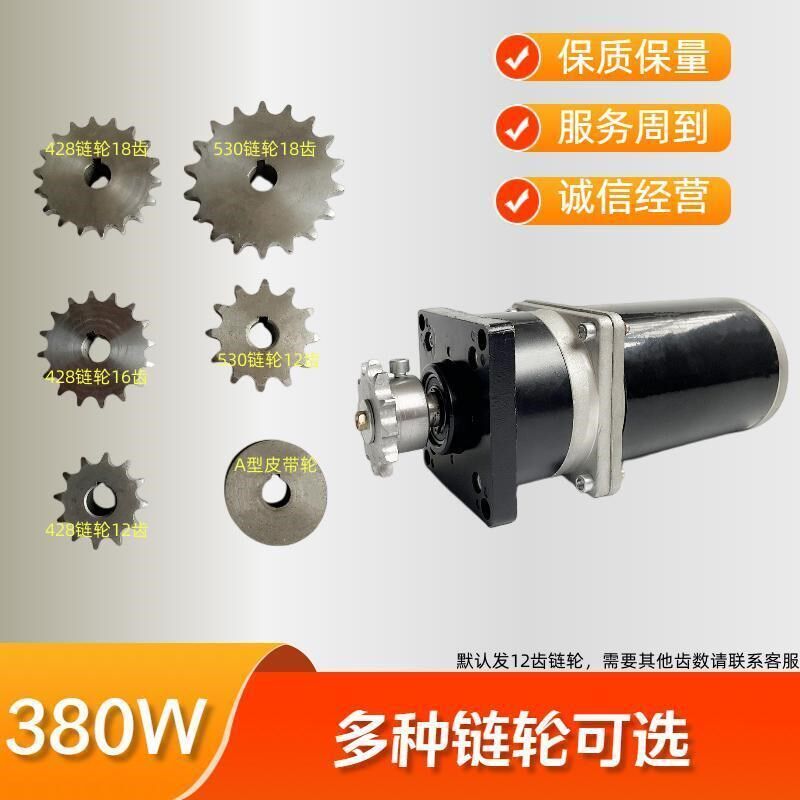 播种施肥双箱链轮电机12V24V380w大功率直流马达90行星减速大扭矩