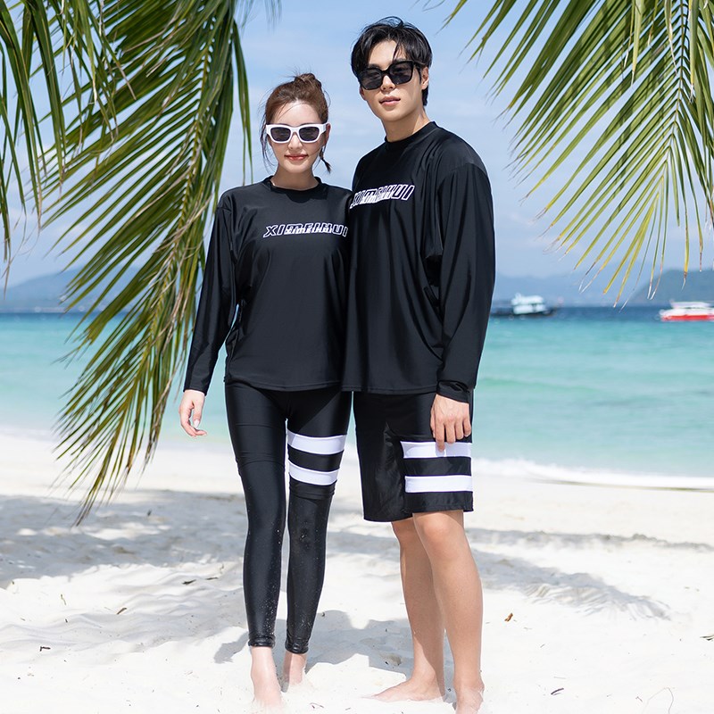 连体潜水服女长袖长裤情侣泳衣分体水母衣男款浮潜套装防晒速干衣