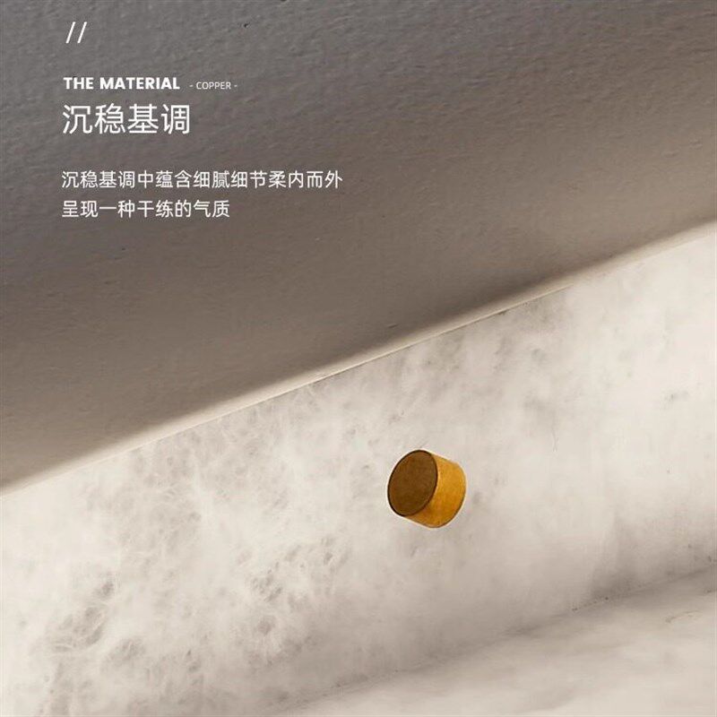 西班牙云石全铜吸顶灯卧室灯方形现代拼接简约别墅客厅主卧阳台灯