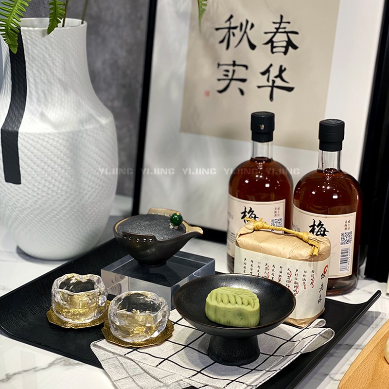 新中式风厨房饰品橱柜展厅茶具花器砧板装饰画装饰摆件品组合套装