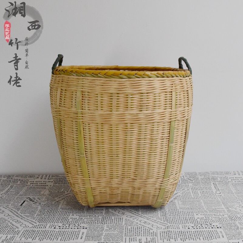 包邮手工竹编筐精致大竹筐篓子超市饭店展示收纳篮竹箩筐抬篓特价
