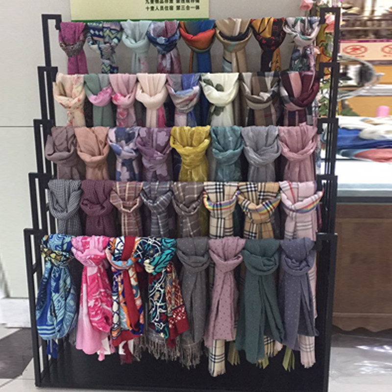 围巾架子丝巾展示架落地式服装店裤子展示架多功能挂皮带布料陈列