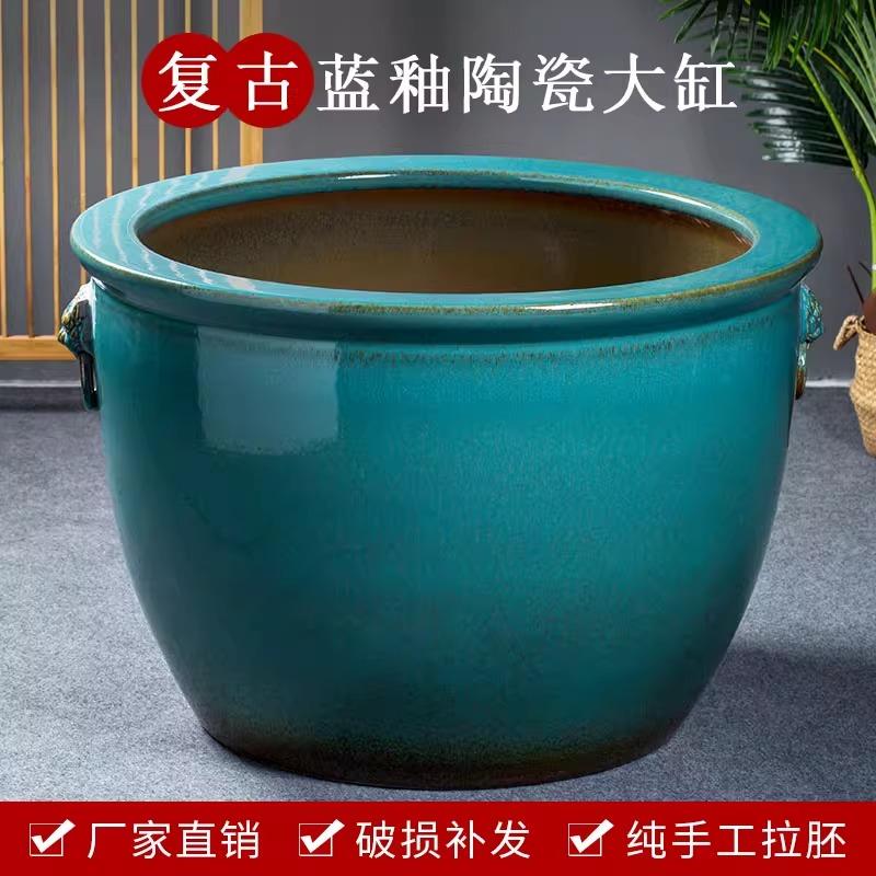 景德镇陶瓷大缸老式狮耳庭院别墅乌龟养鱼缸种树睡莲荷花盆大水缸
