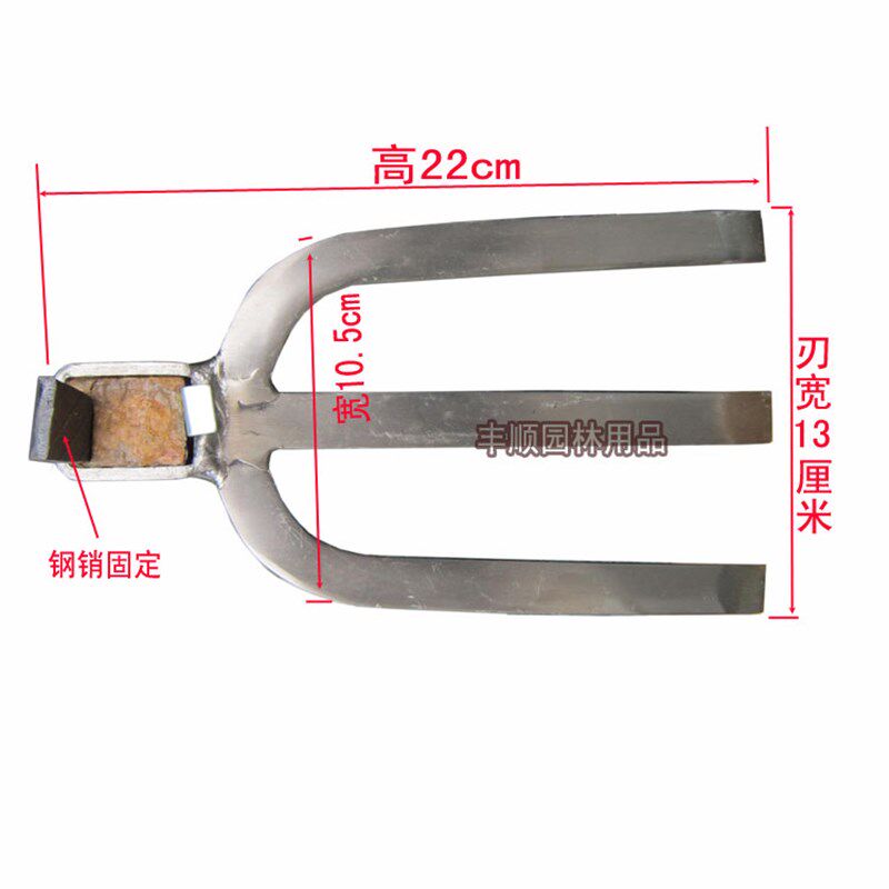 九佐吉不锈钢三齿耙 长柄大锄头 不锈钢园林工具 农具 家用耙子