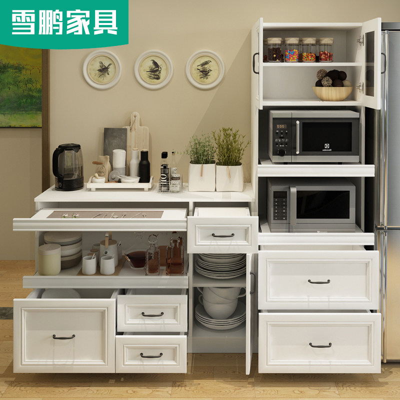 现代简约餐边柜餐厅柜子欧式客厅烤箱微波炉储物柜橱柜定制6G-203