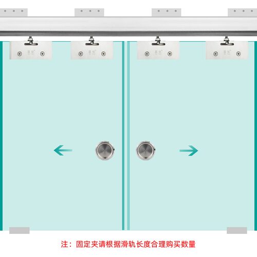 玻璃门侧装轨道吊滑轮 无框玻璃移门配件 G-CG030导轨五金