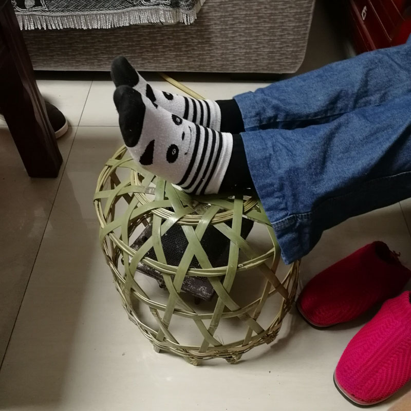 竹制品工艺品竹编火笼家用取暖电炉烤火架烤手足笼子拍摄演出道具