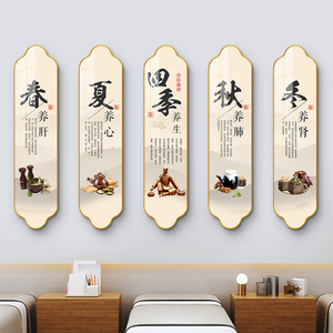 养生馆挂画四季养生宣传海报美容院理疗馆壁画中医文化墙面装饰画
