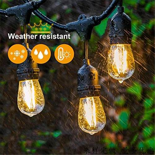 爆款欧洲安全防水E26灯串线国标灯串美式户外防水E27灯串电源线