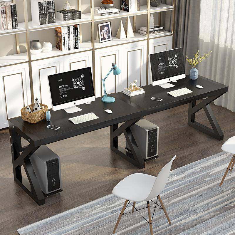 经济型办公桌简约双人电脑桌台式家用一体书桌写字台游戏桌学习桌