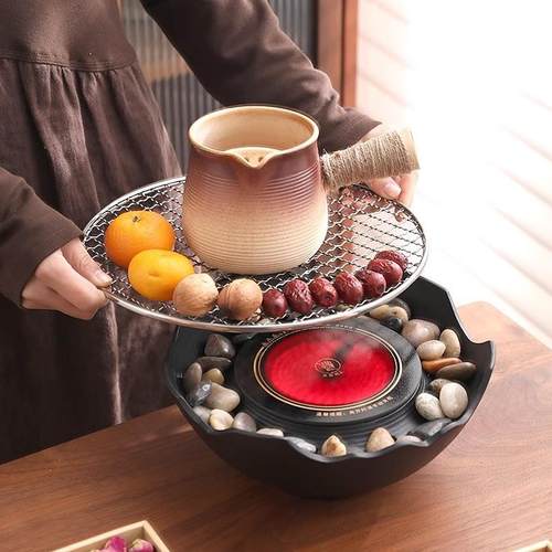 中式冬天围炉煮茶器具全套电陶炉罐罐奶茶壶烤茶室内家用煮茶套装