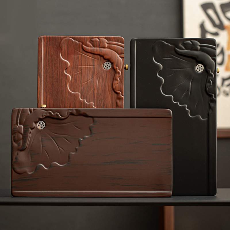 从瓦高端茶盘家用2023新款实木茶托盘排水茶具干泡茶台茶海电木款