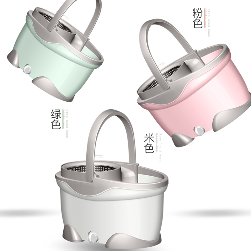 家用自动拖d把杆通用旋转式桶擦地免手洗拖地拖布脱水地拖拖把旋