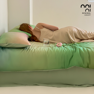 Minimal绿野仙踪春夏60s轻奢渐变色天丝四件套冰丝凉感床上用品