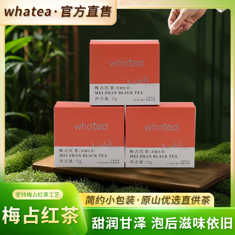 whatea梅占红茶花果蜜香2024年新茶英德红茶原产地茶叶60g礼盒装