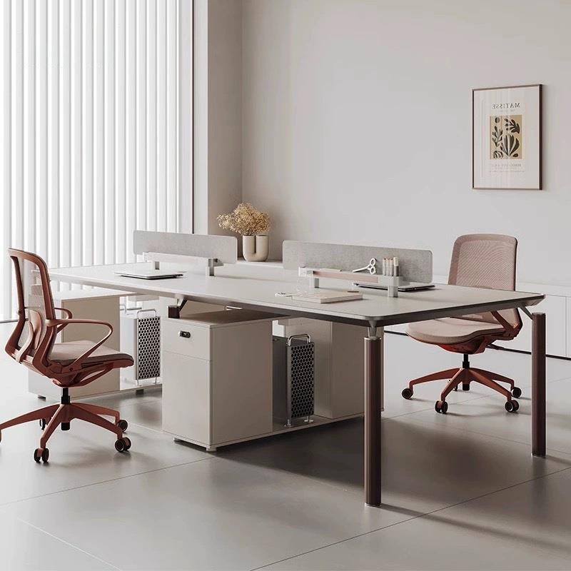 四人位办公桌椅组合写字楼职员工位创意卡座简约现代4人位办公桌