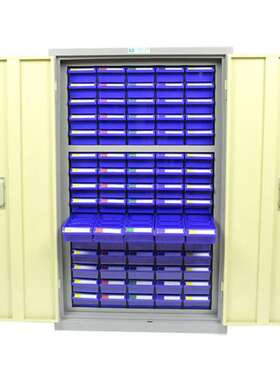 ABS蓝色PS透明塑料零件柜抽屉式元件盒组合式五金工具分类收纳盒