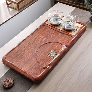 黑檀木纹茶盘套装全自动一体带电磁炉烧水大号茶海家用盘实木茶台