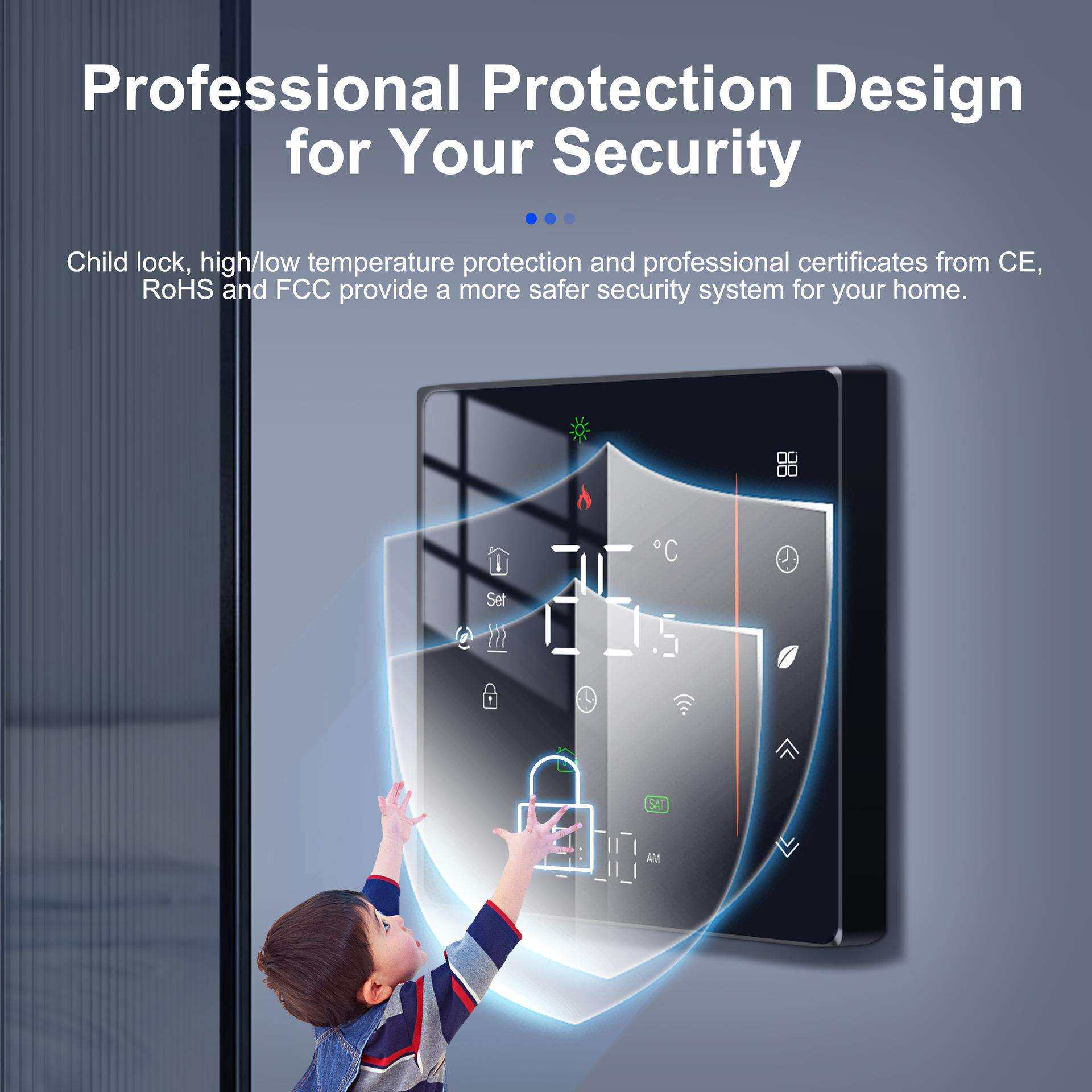 zigbee智能家居水地暖温控器app遥控语音定时可编程电地暖壁炉