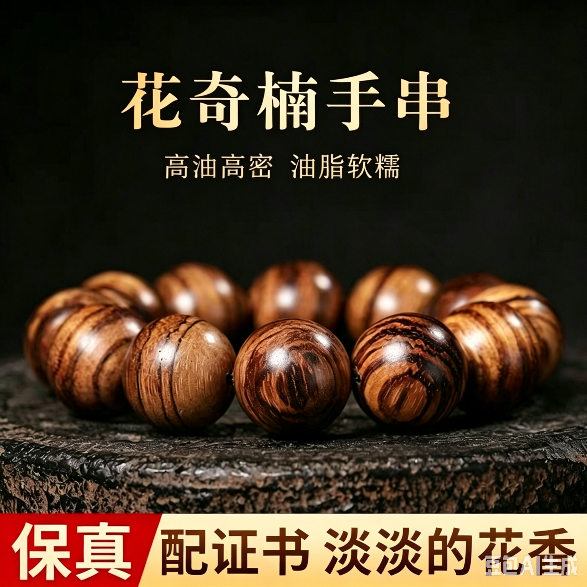 天然印尼沉香花奇楠手串沉香手链