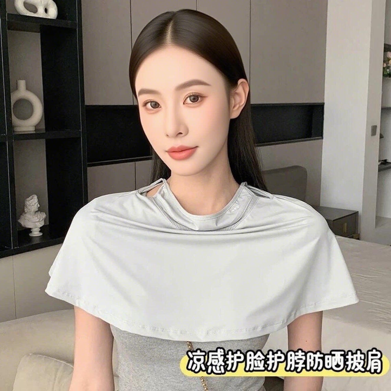26新款防晒面罩披肩女夏季遮阳防紫外线护颈透气户外骑行挂耳套头