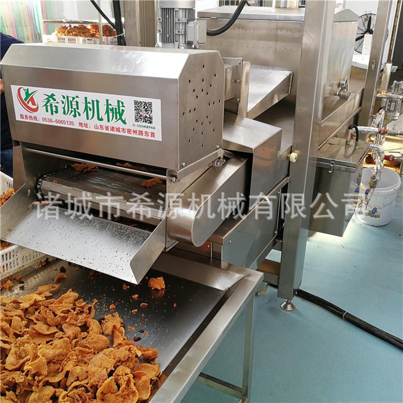 全自动里脊肉片上浆裹糊油炸生产线 xy4000型 肉条挂浆油炸设备